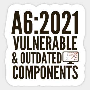 Secure Coding OWASP A6 2021 Vulnerable And Outdated Components Sticker